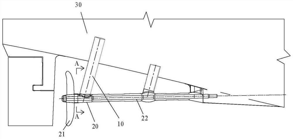 Wake-adaptive efficient shaft support structure