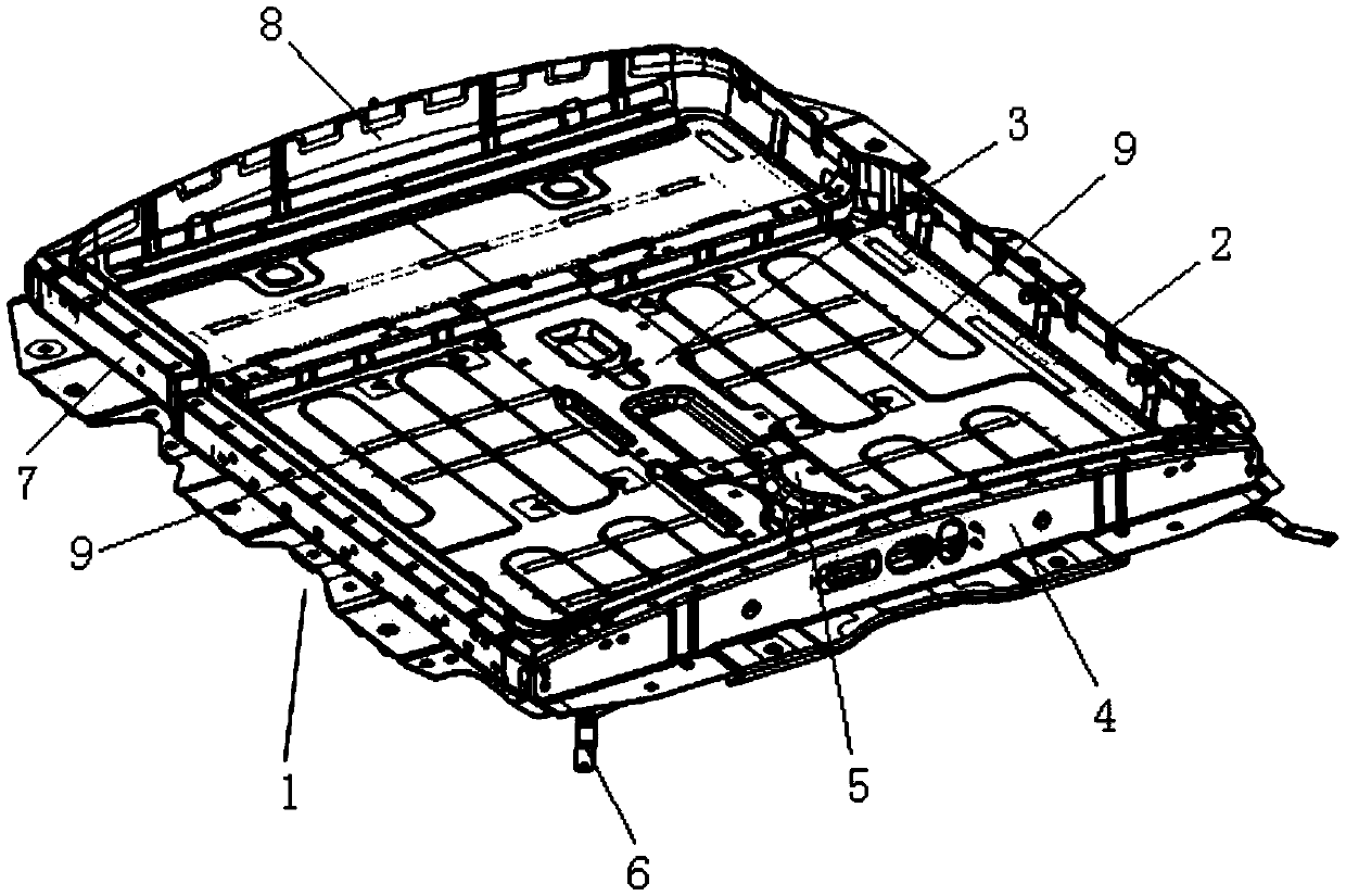 Power battery housing assembly for electric automobile