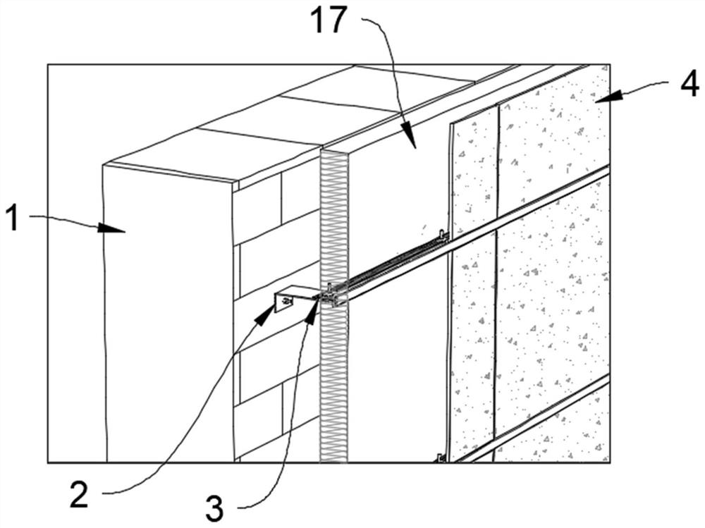 External wall thermal insulation structure and external wall thermal insulation construction method