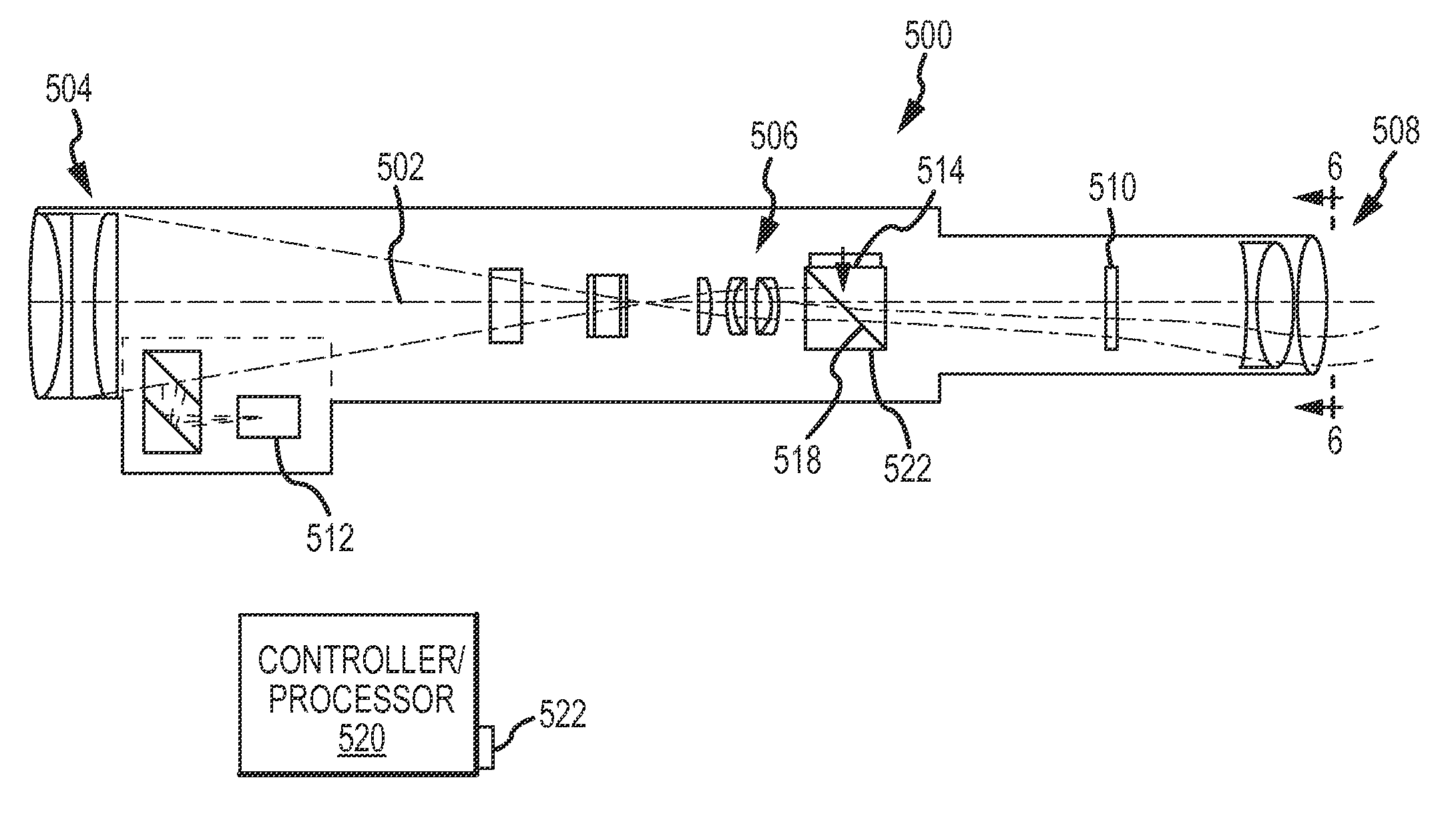 Optical device having projected aiming point