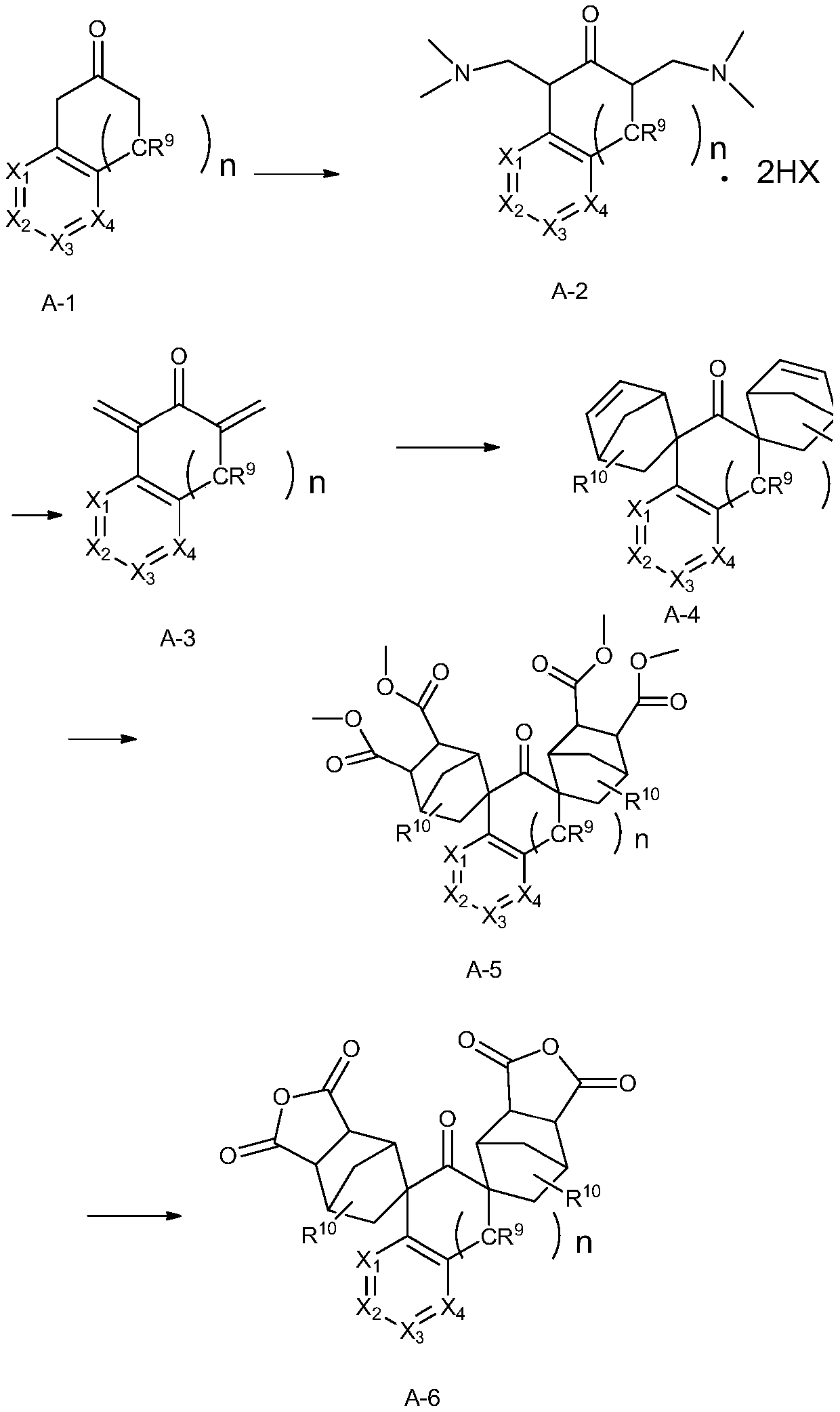 Diacid anhydride compound, and preparation method and application thereof