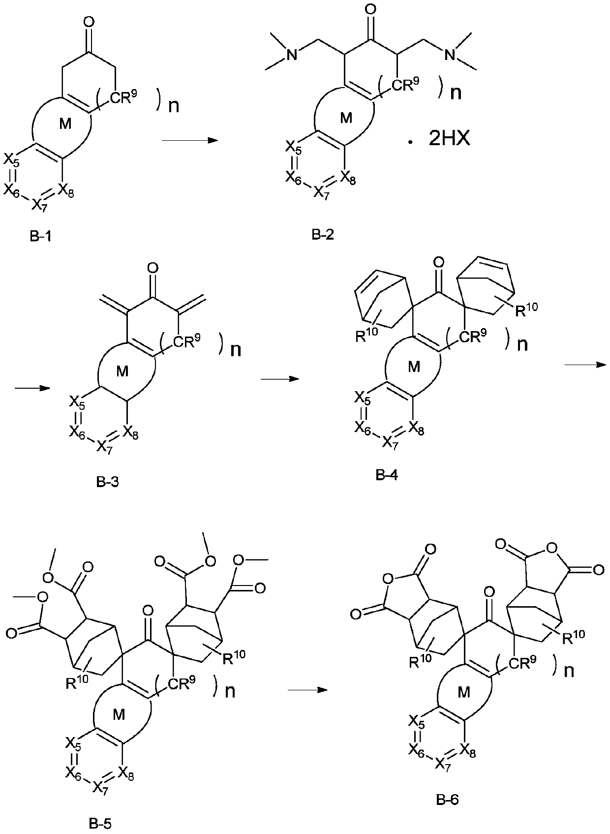 Diacid anhydride compound, and preparation method and application thereof