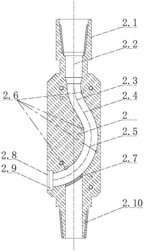 Coal mine downhole hydraulic jet tree-shaped drill hole way-type drilling unit