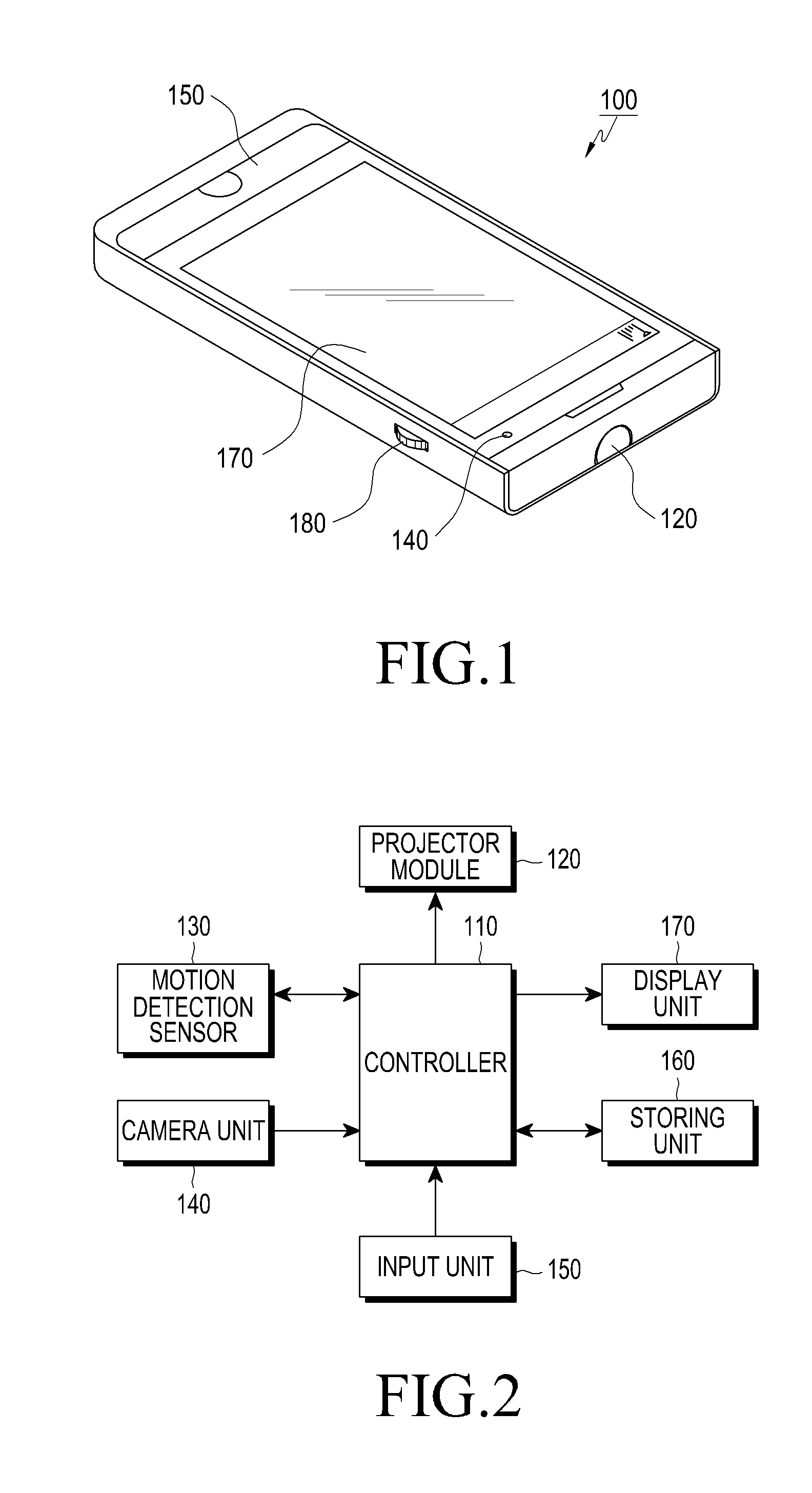 Method and mobile terminal for adjusting focus of a projected image