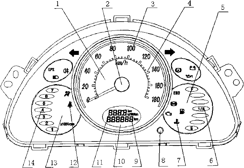 Combination meter for cars