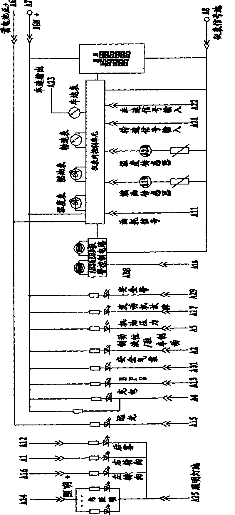 Combination meter for cars