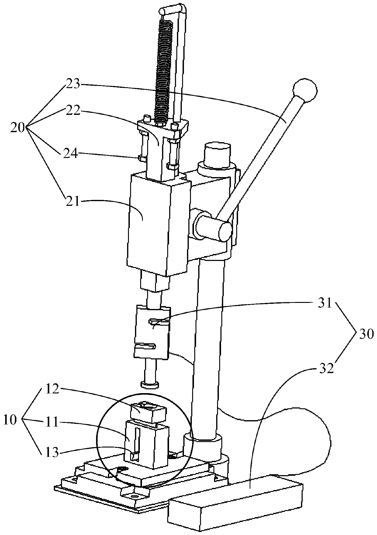 U-shaped spring clamp elasticity test system and elasticity test method