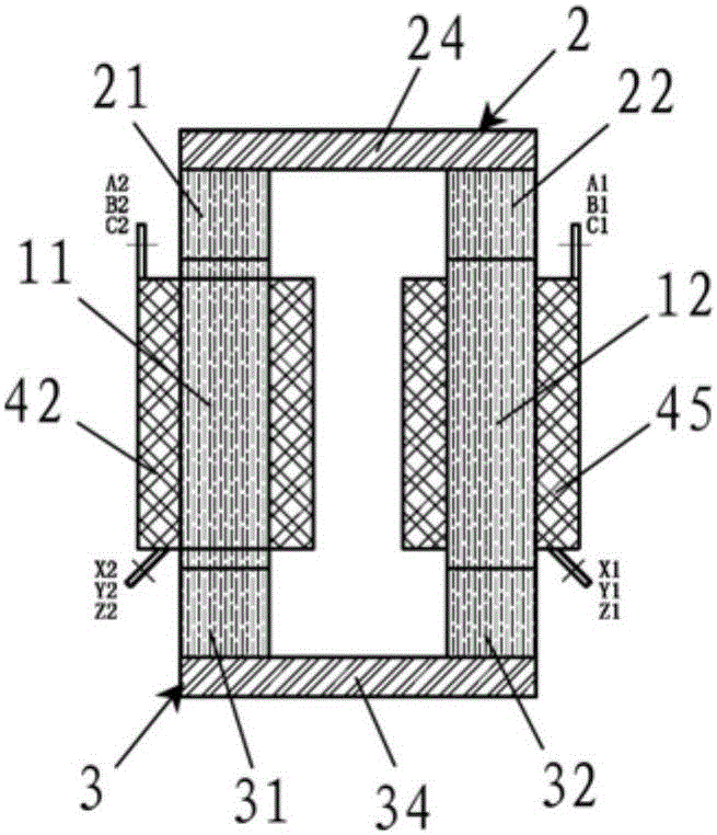 Built-in common-mode electric reactor of three-phase electric reactor