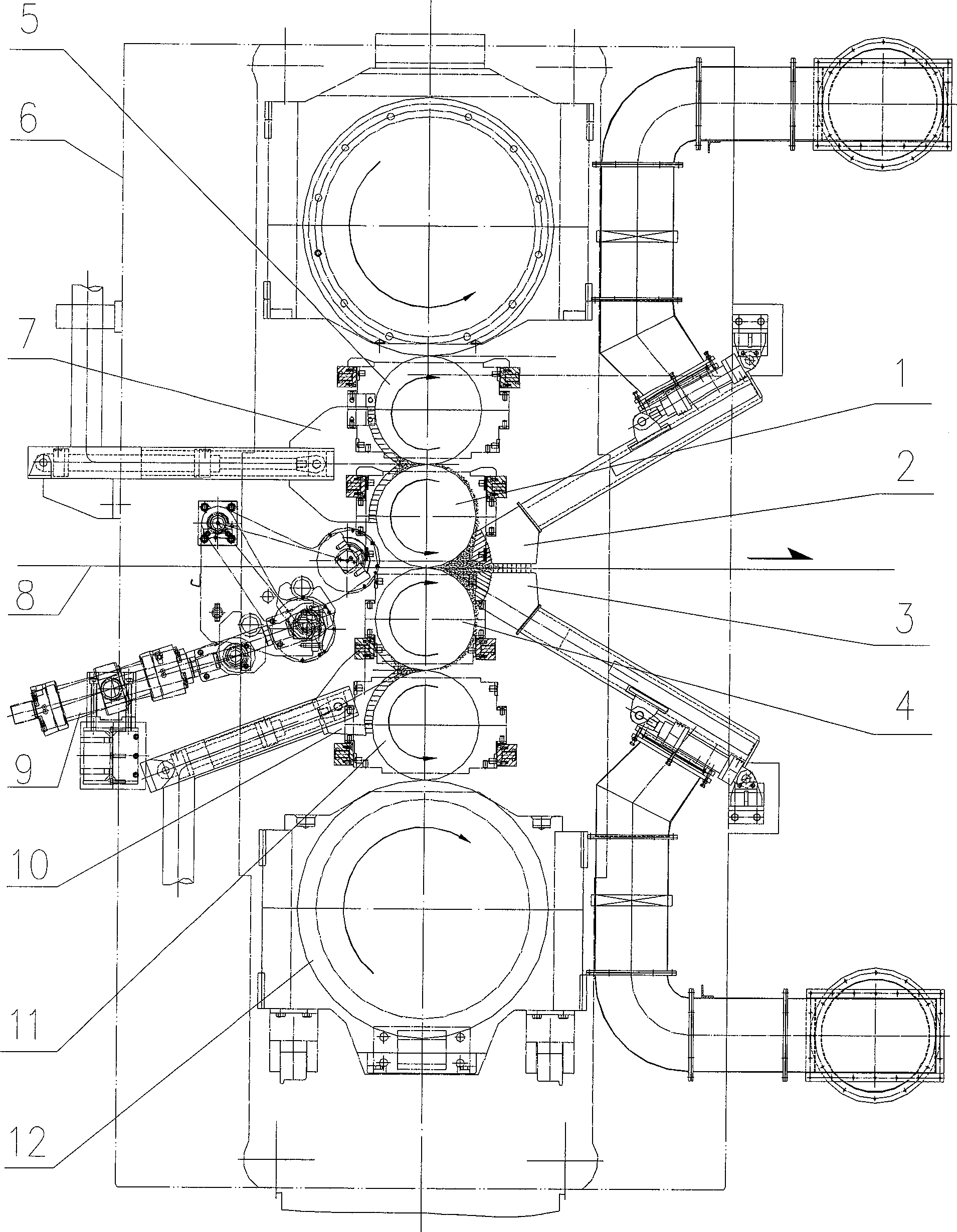 Dry-type planishing mill non-contact type roller cleaning method