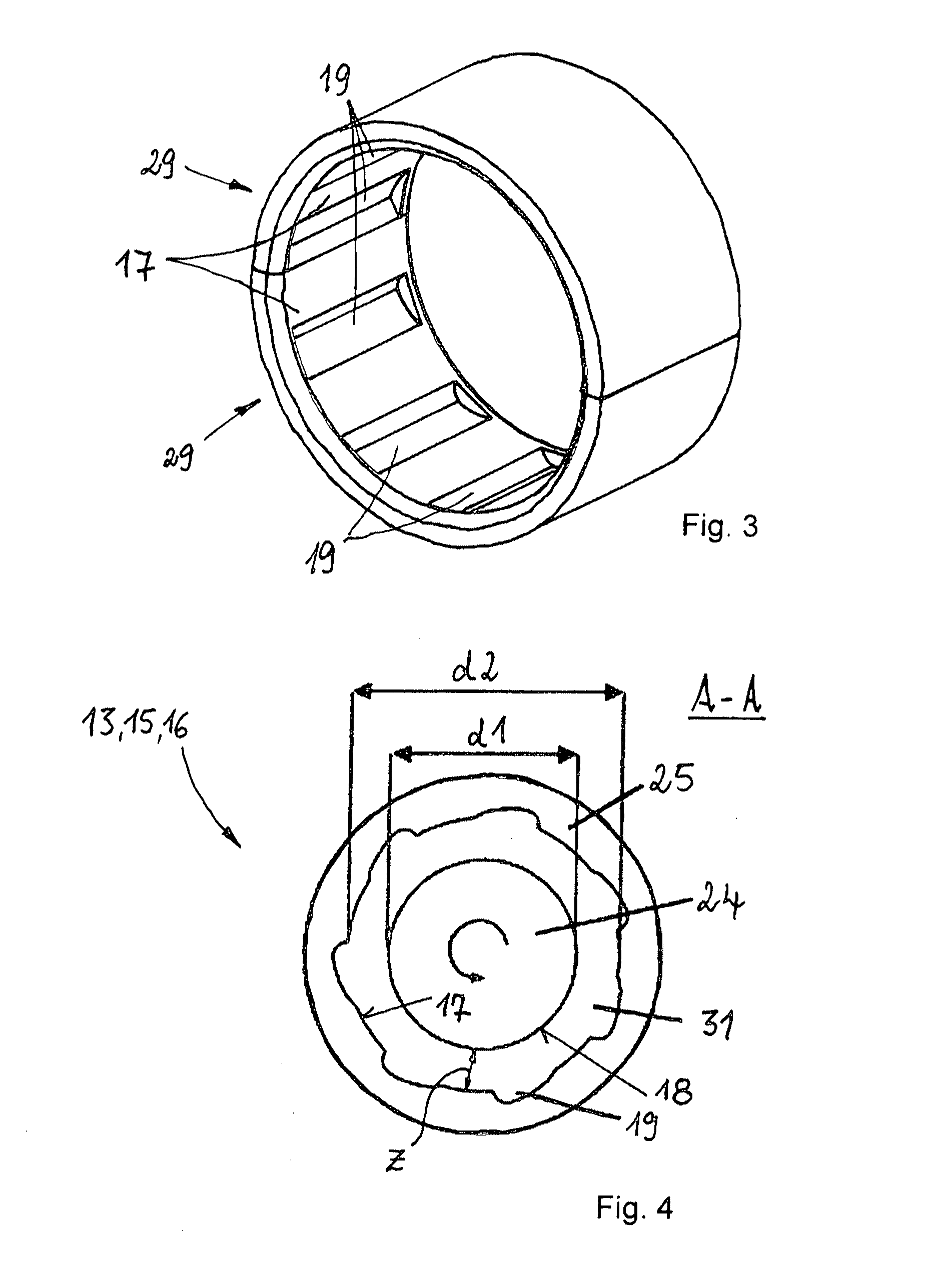 Crank-drive with bearings having micro -ramp structures of asymmetric form