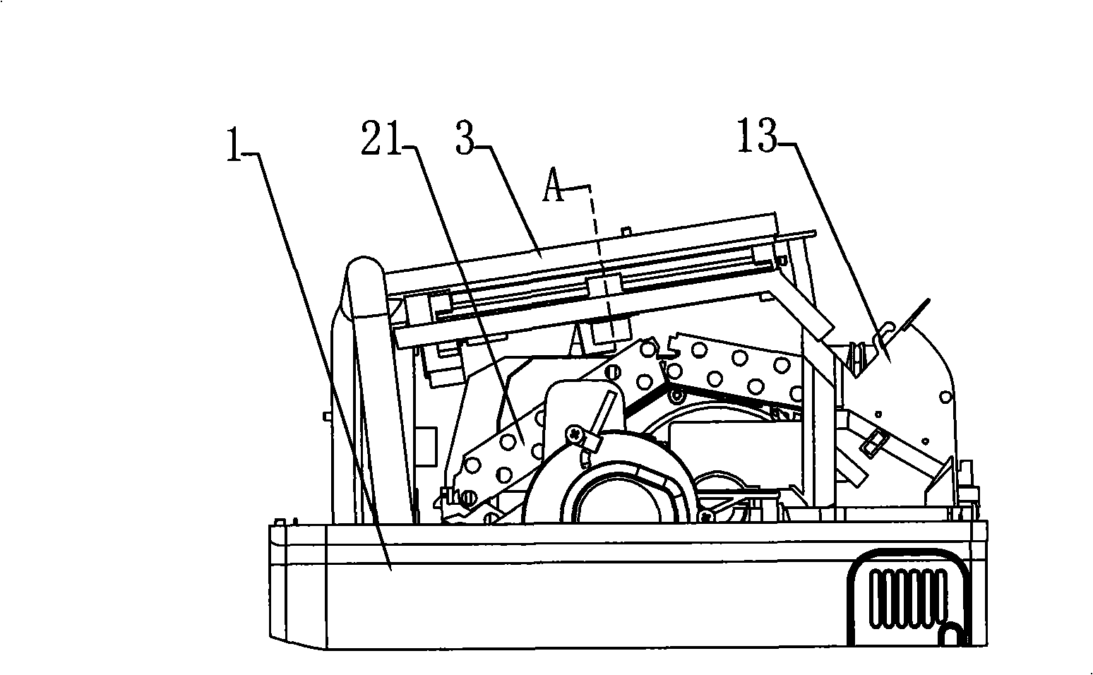 Split hanging machine air conditioner with filtering net automatic cleaning device