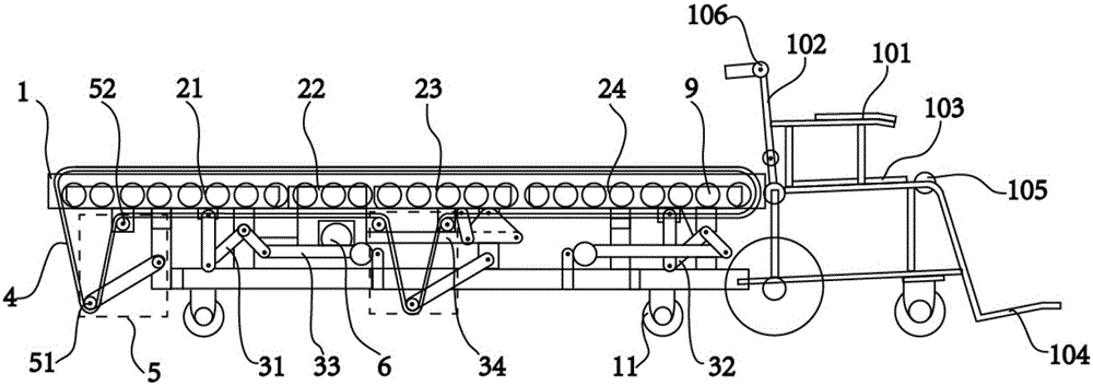 Roller-type patient transfer device and method thereof for transferring patients