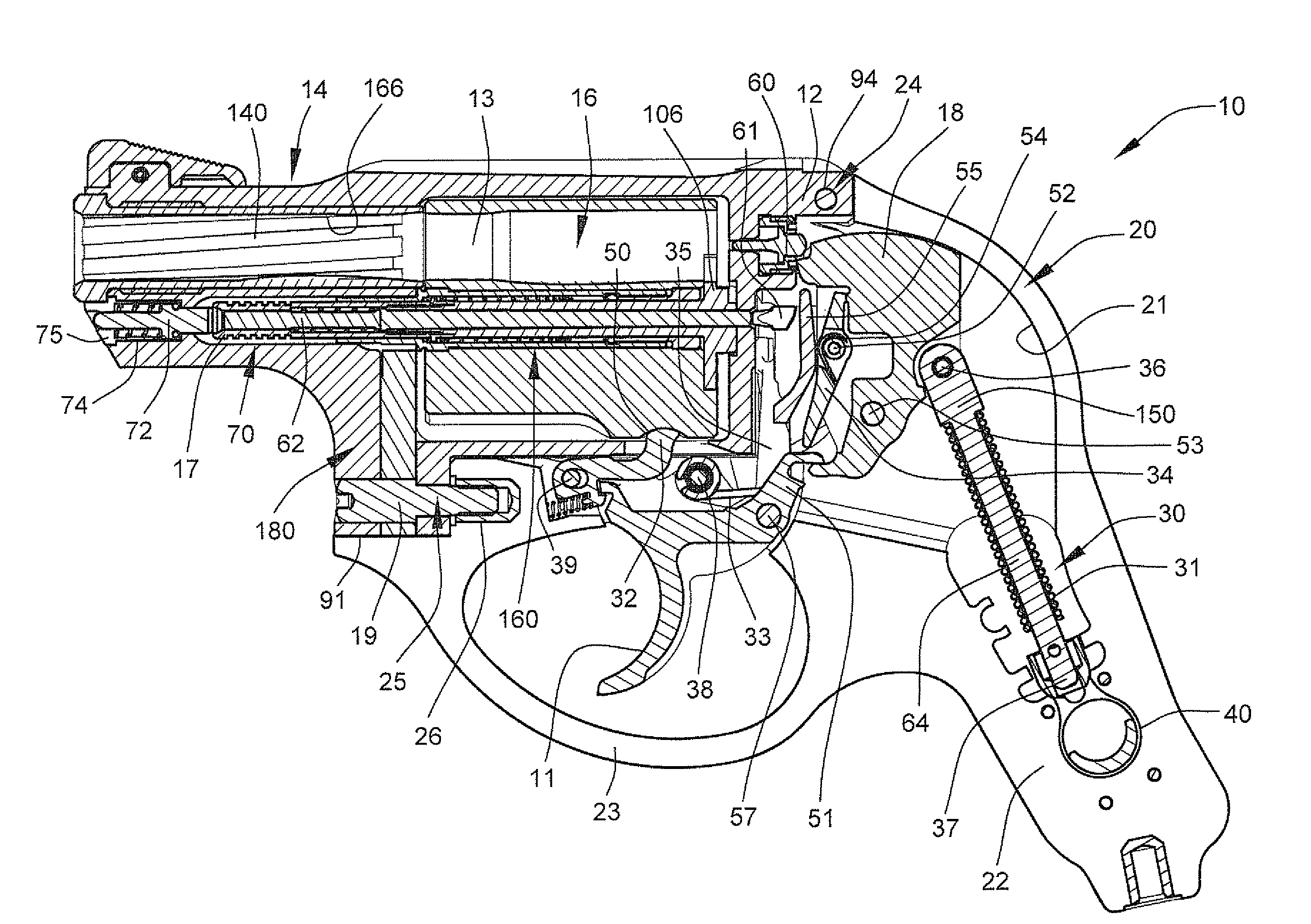 Cylinder latching mechanism for revolver