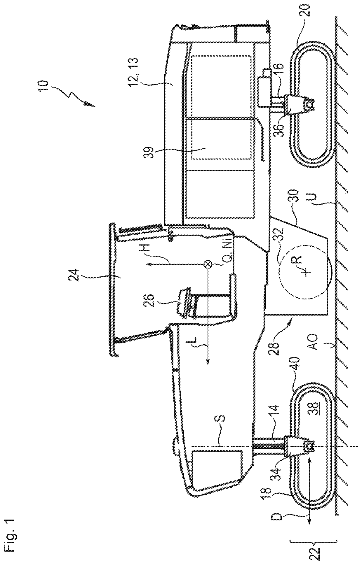 Earth working machine whose rotatable working apparatus, for installation on the machine, is conveyable into its operating position using an onboard actuator