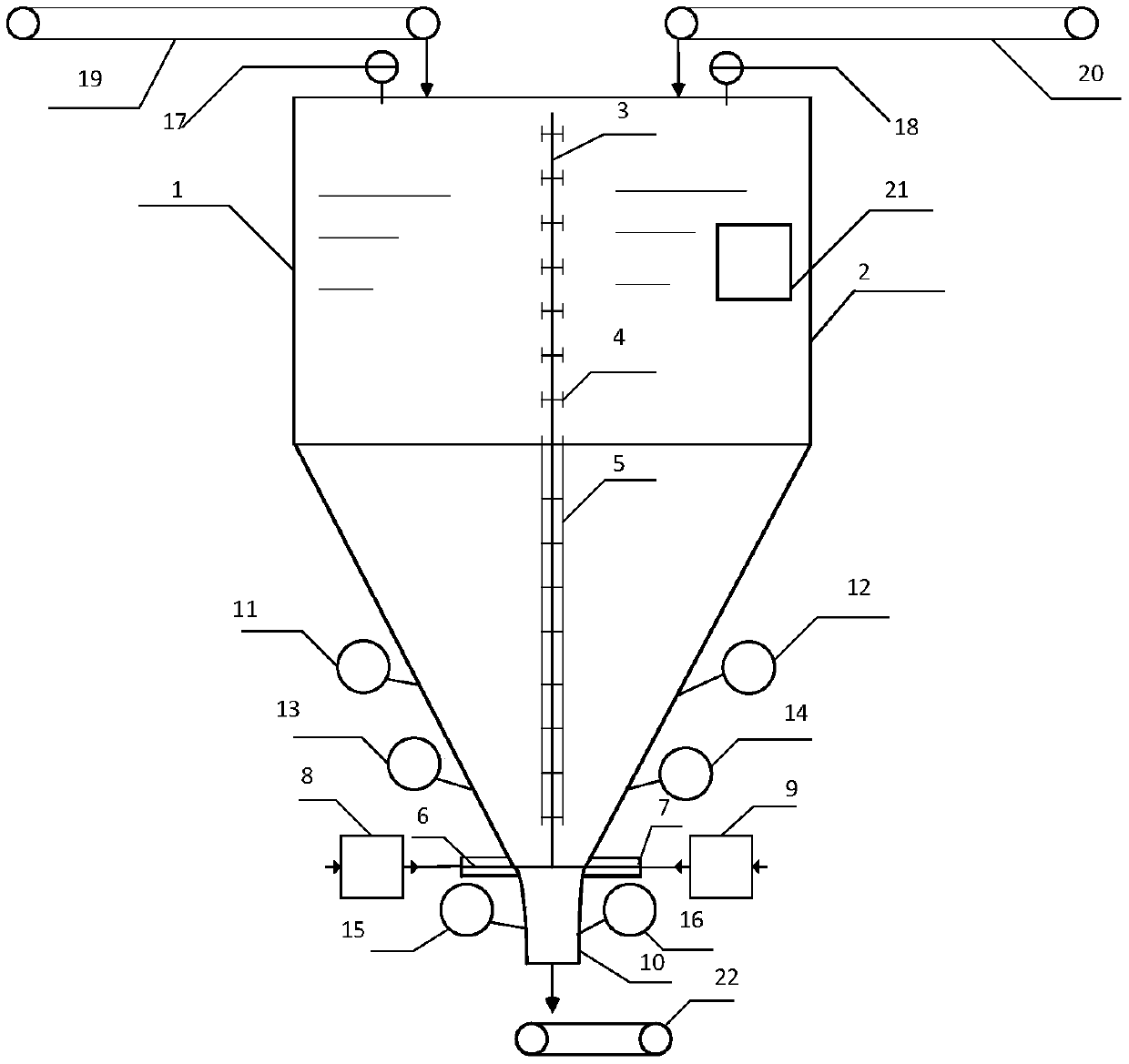 Raw coal bin system and operation method adapting to flexible blending of fuel of coal-fired boiler