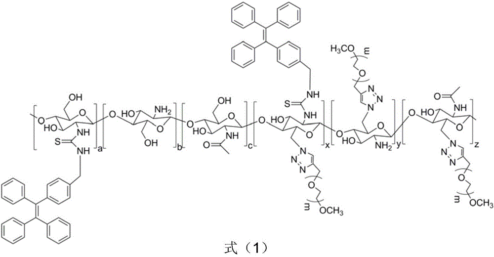 Chitosan-based fluorescence probe suitable for long circulation of blood and preparing method thereof