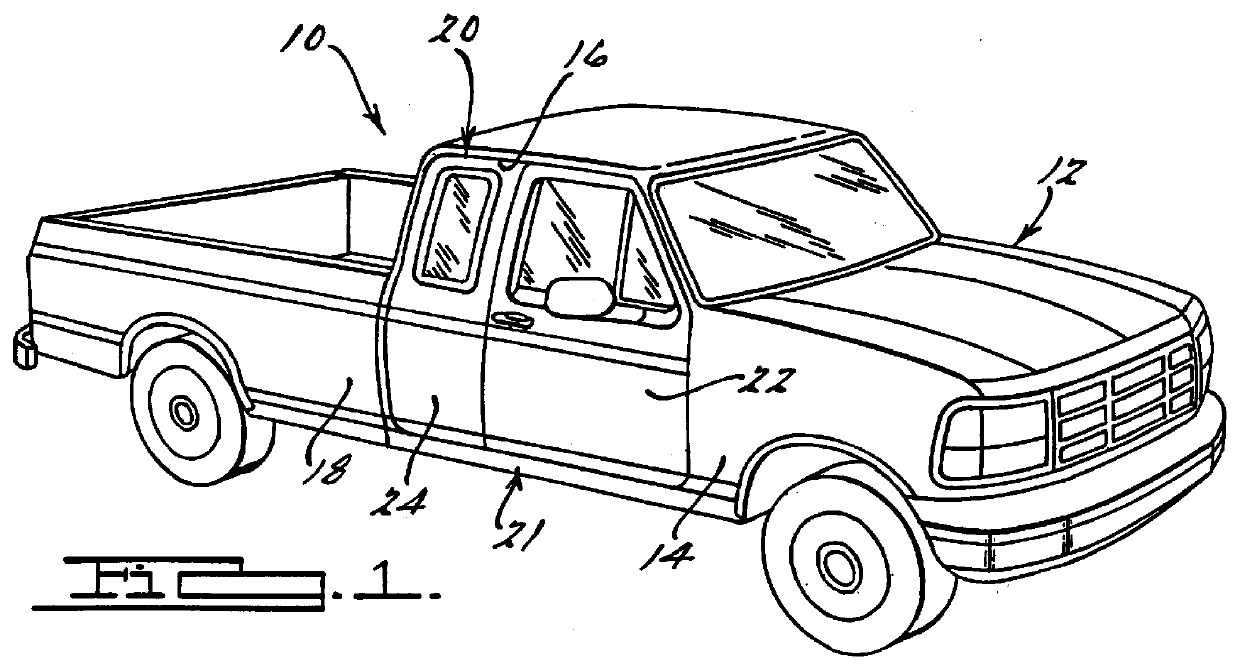 Door assembly for pick-up trucks