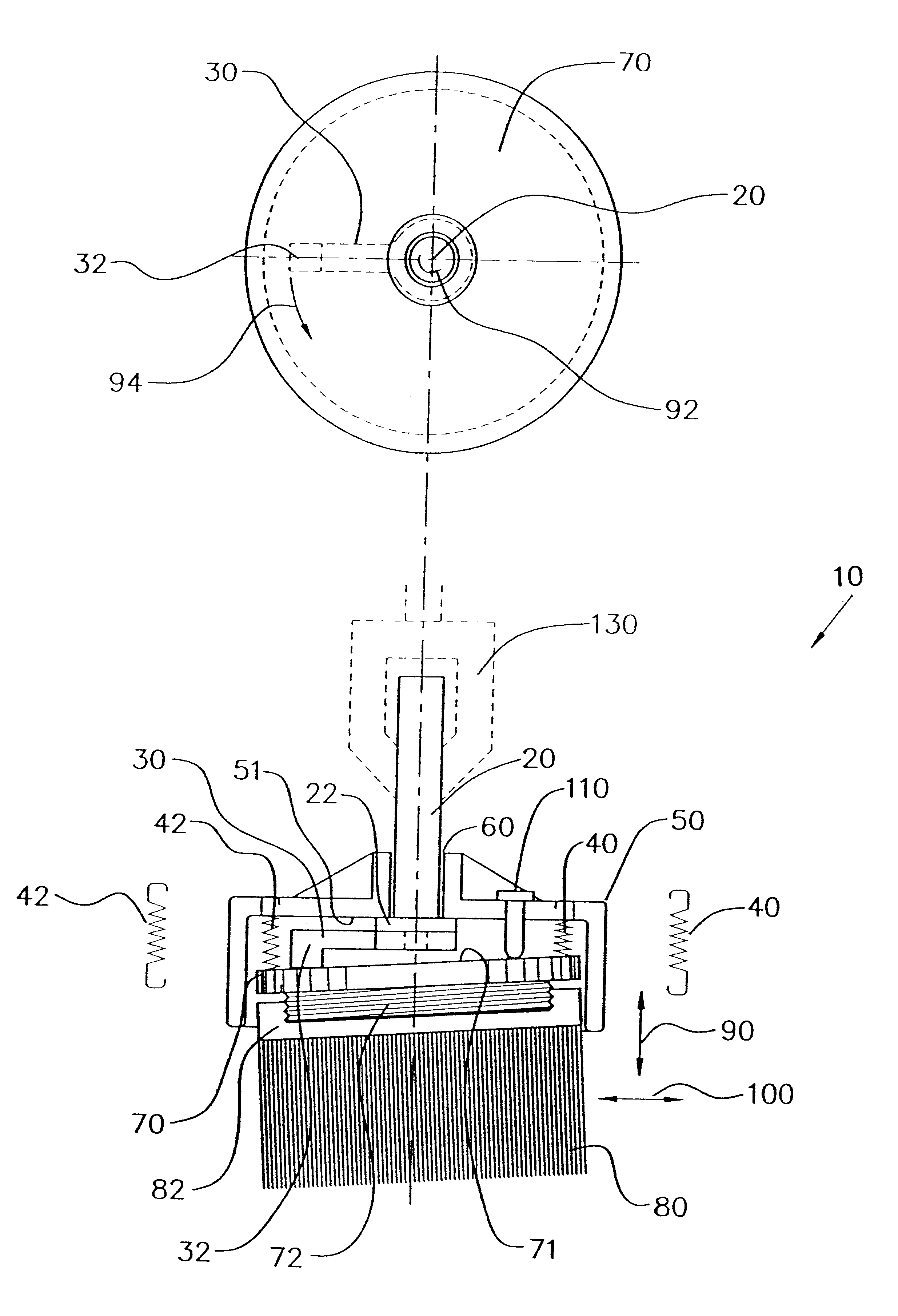 Method of using wobbling brush apparatus