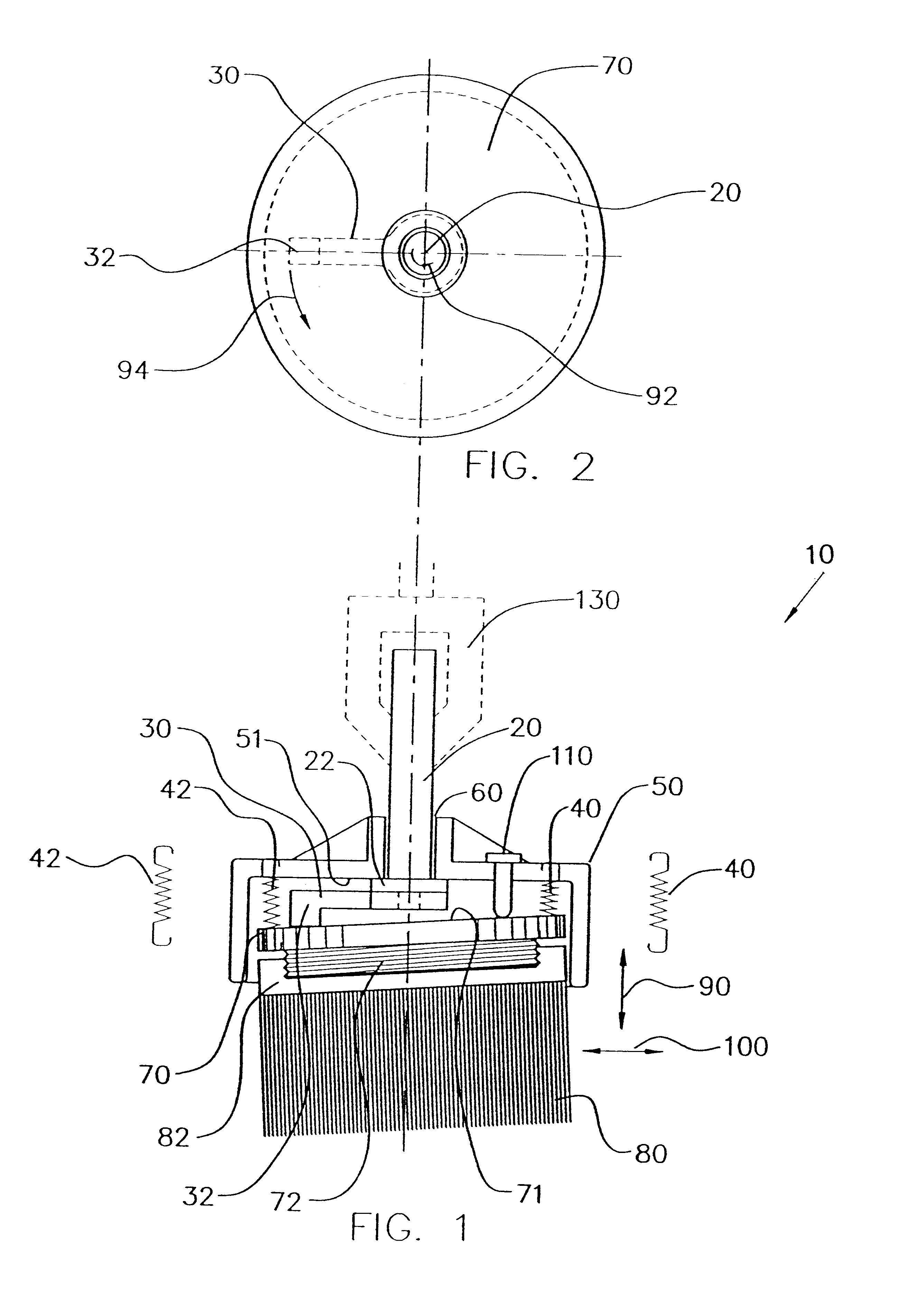 Method of using wobbling brush apparatus