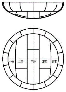 Segmental molding making method of end socket