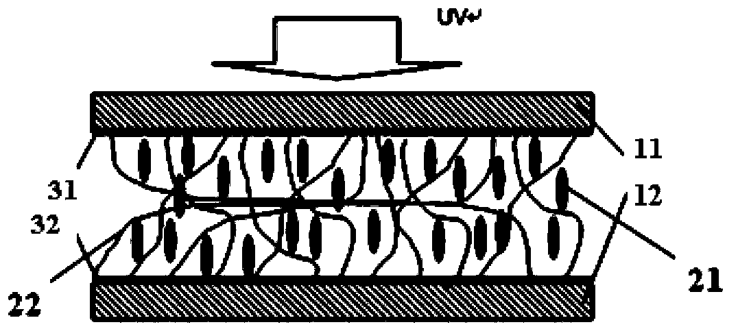 Transparent polymer dispersed liquid crystal display device and manufacturing method and application thereof