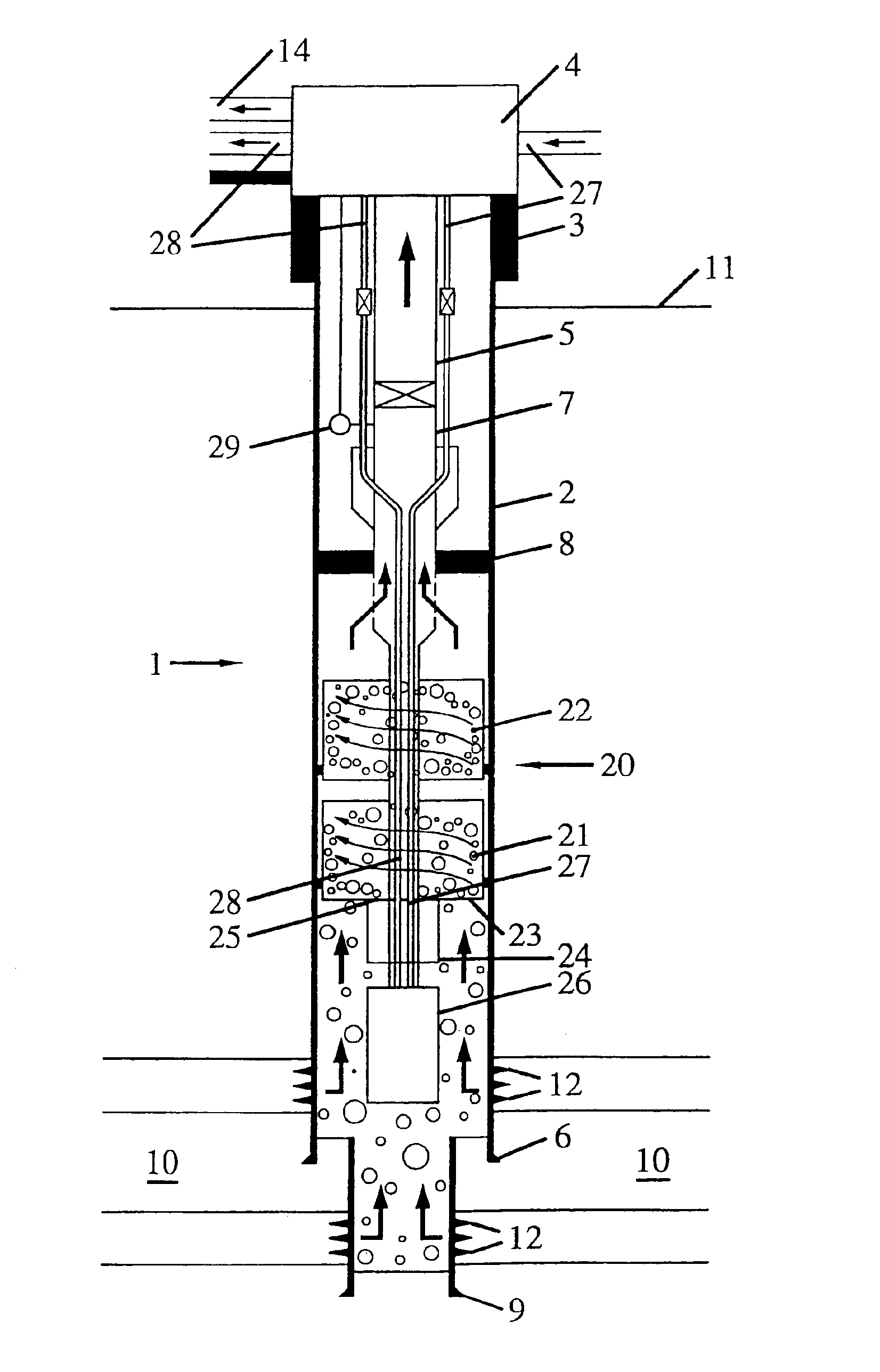 Method and apparatus for separating liquid from a multi-phase liquid/gas stream