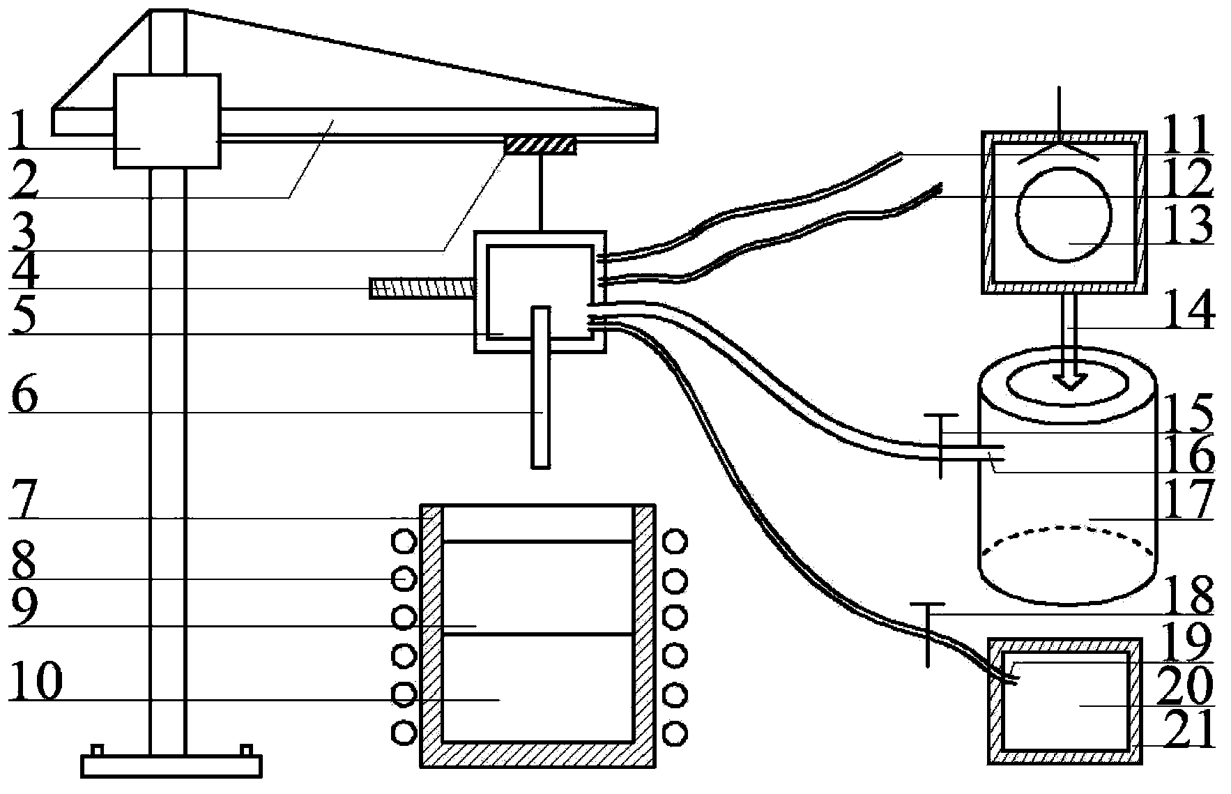 Slag fetching device used after slagging smelting and use method thereof