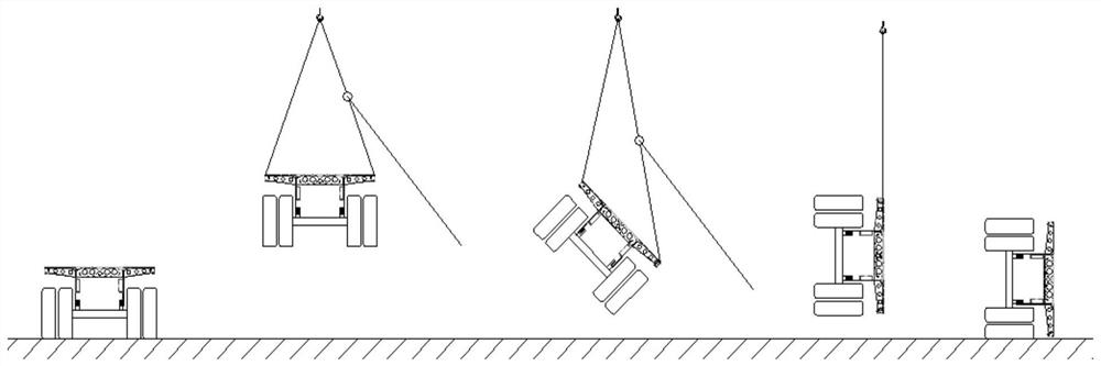 A kind of packing method of container transport semi-trailer complete vehicle