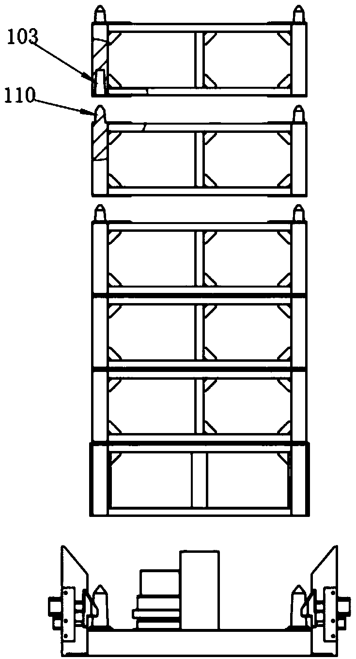 Lifting battery box with accurate positioning and locking functions