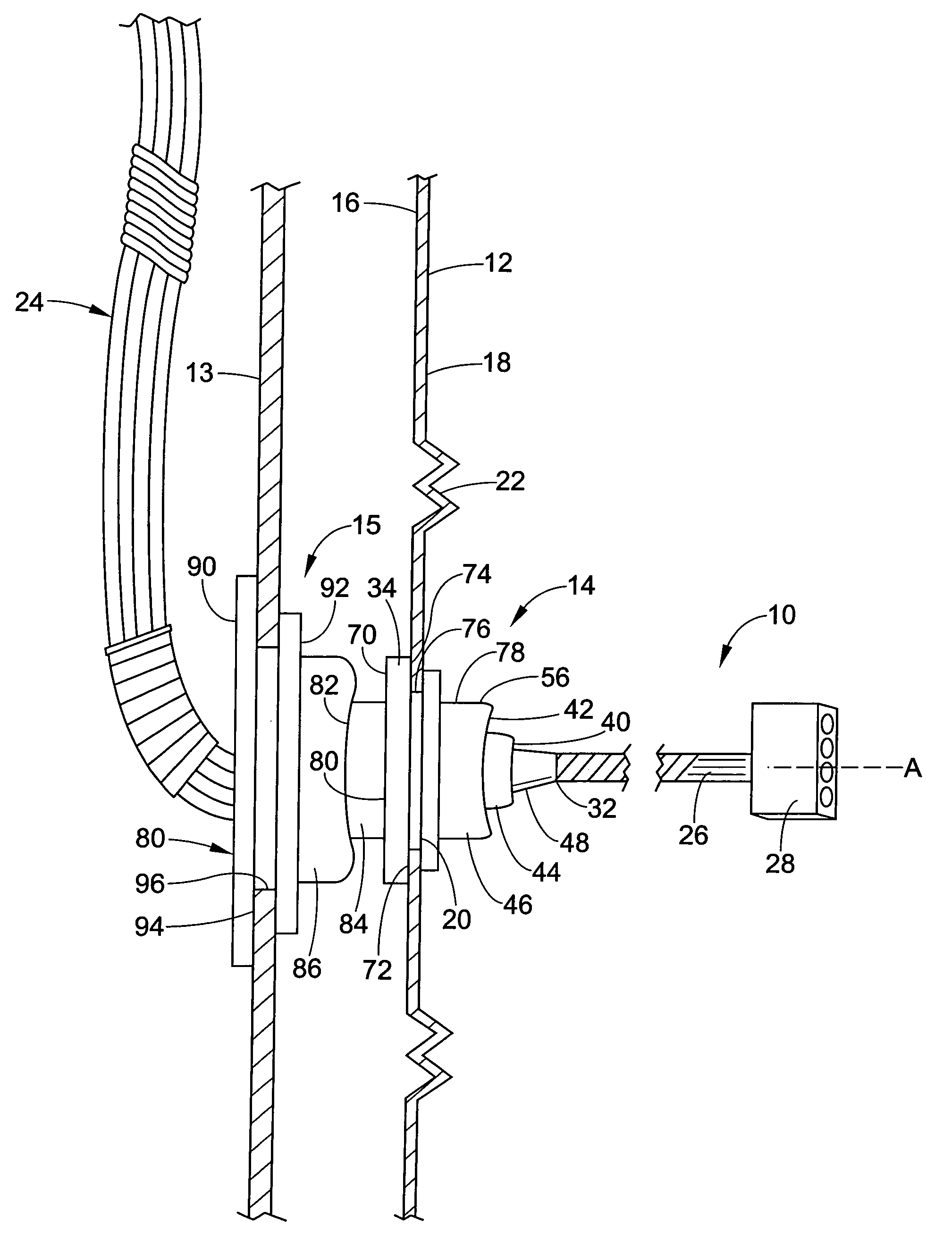 Double wire pass through seal with grommets