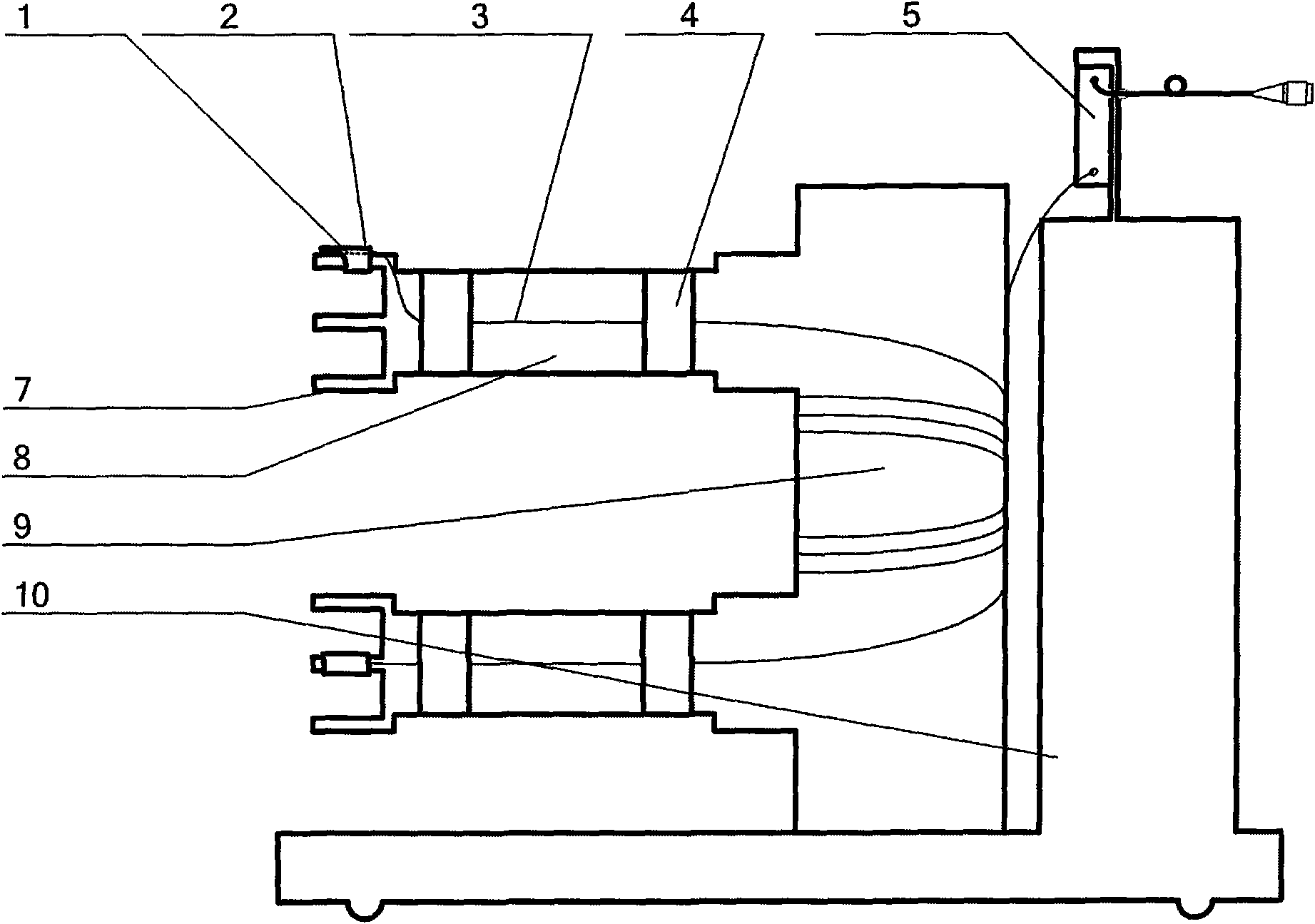 Installation structure of optical fiber sensor used for contact temperature detection of power switch cabinet