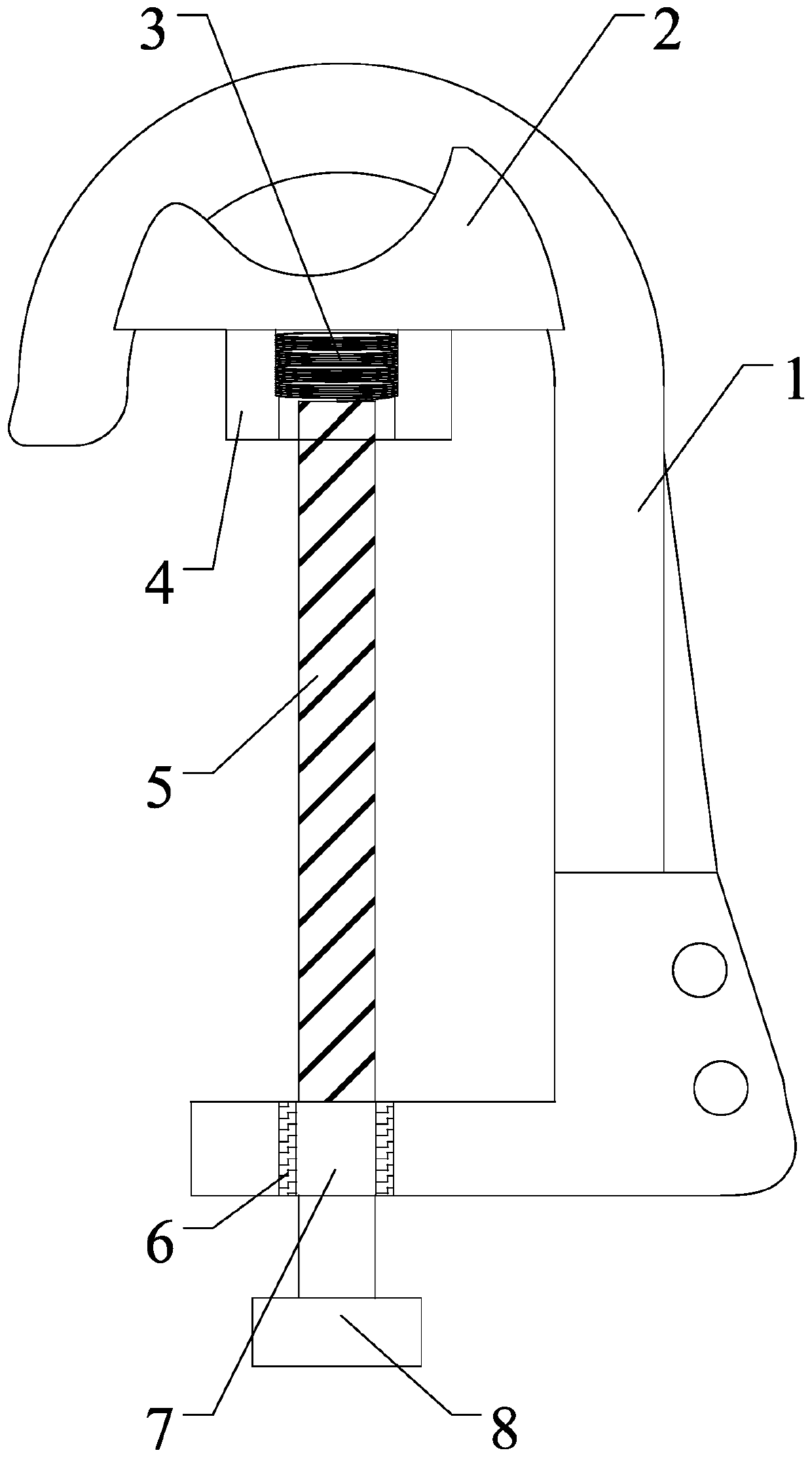 Seven-spiral grounding wire clamp