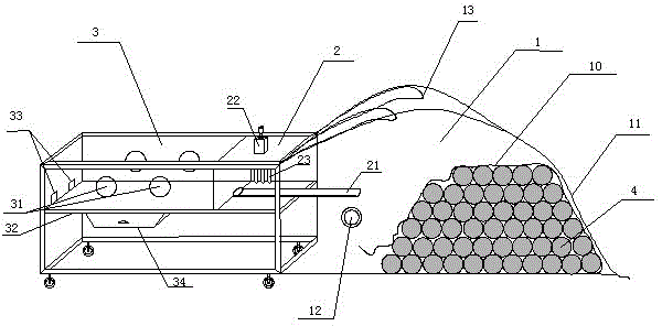 Device for inoculating mushroom and black fungus sticks and inoculation method