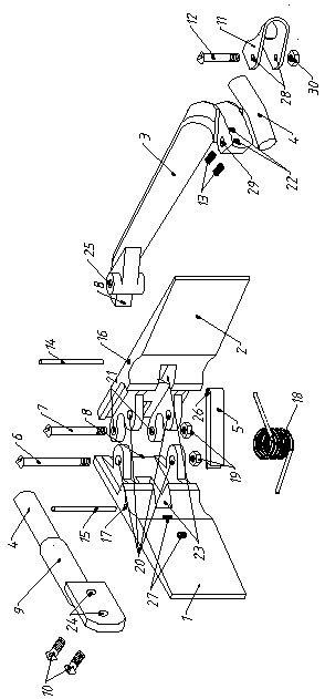 Pull back swing arm type short-circuit grounding clamp and grounding and disassembly method