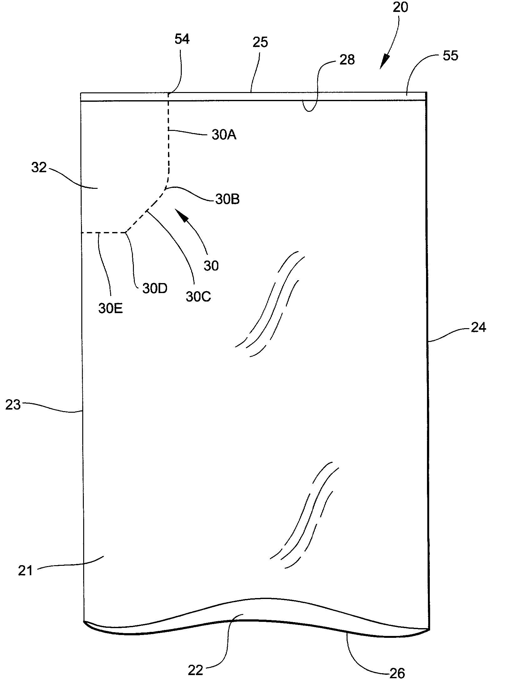 Perforation blade for forming a burst-resistant easy-open corner in a heavy duty bag