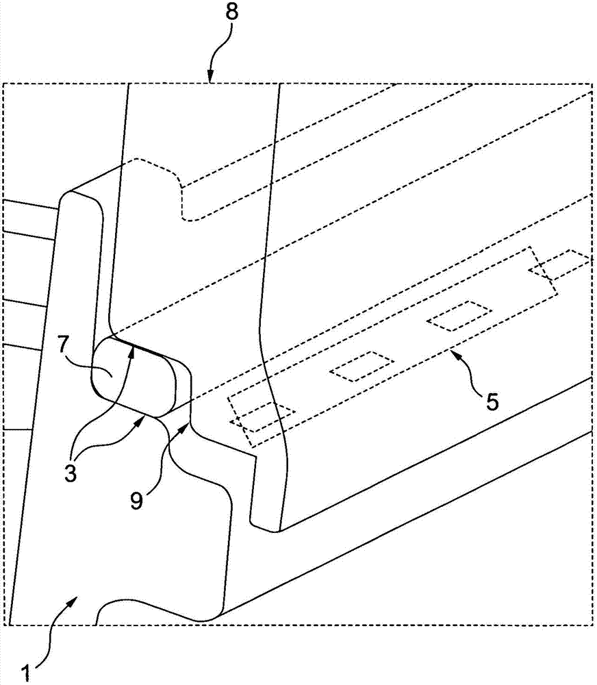 Housing having a deformation area for pressure equalization and arrangement of a sealing element in the housing