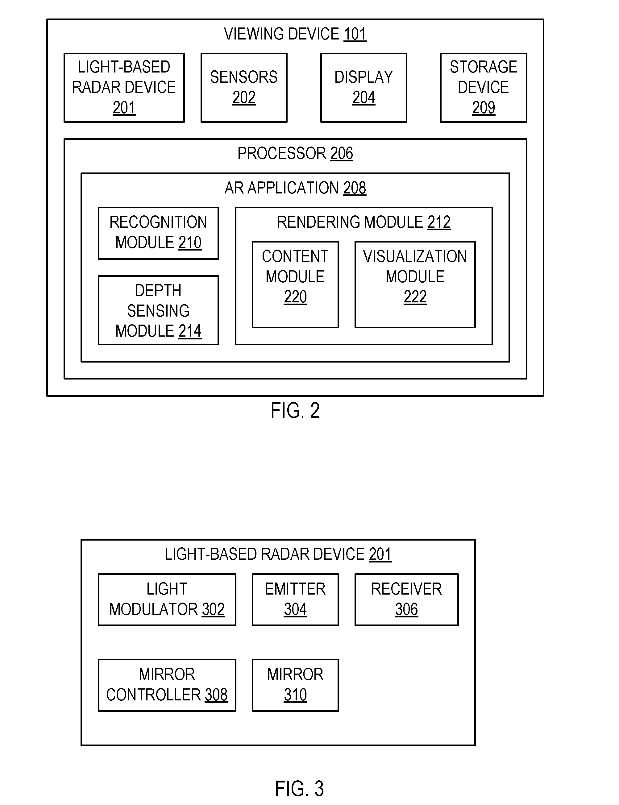 Light-based radar system for augmented reality