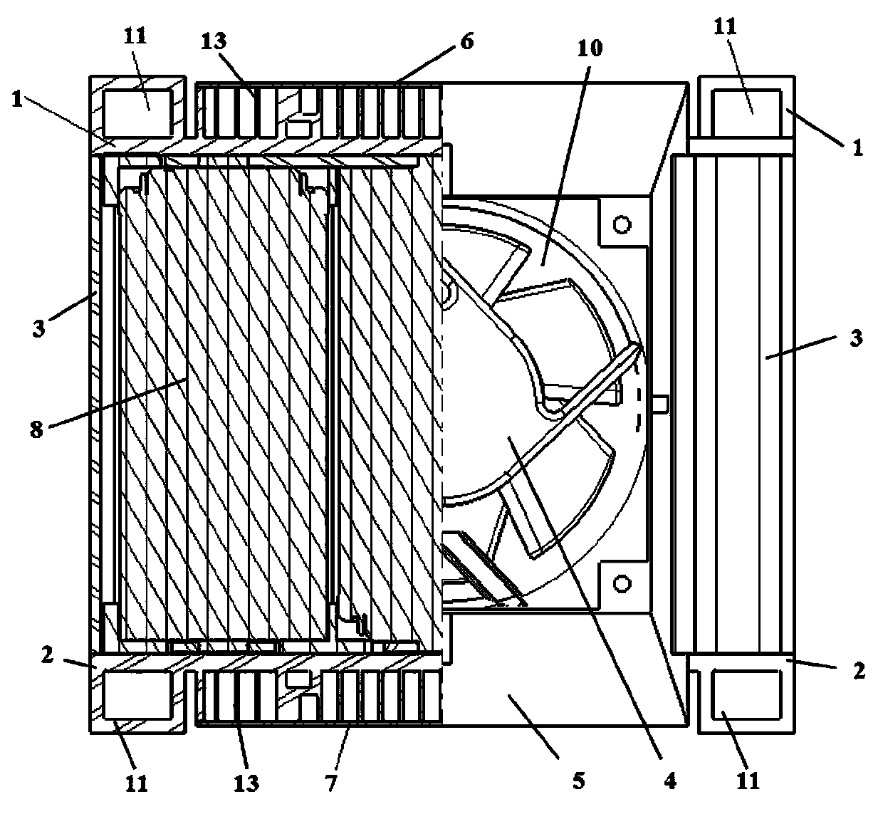 Power casing, power box using the power casing, and vehicle using the power casing