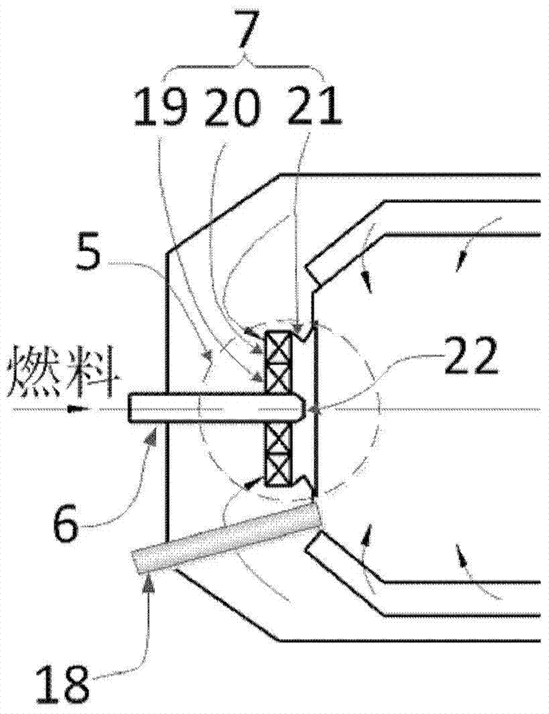 A multi-stage swirl combustor with double return flow