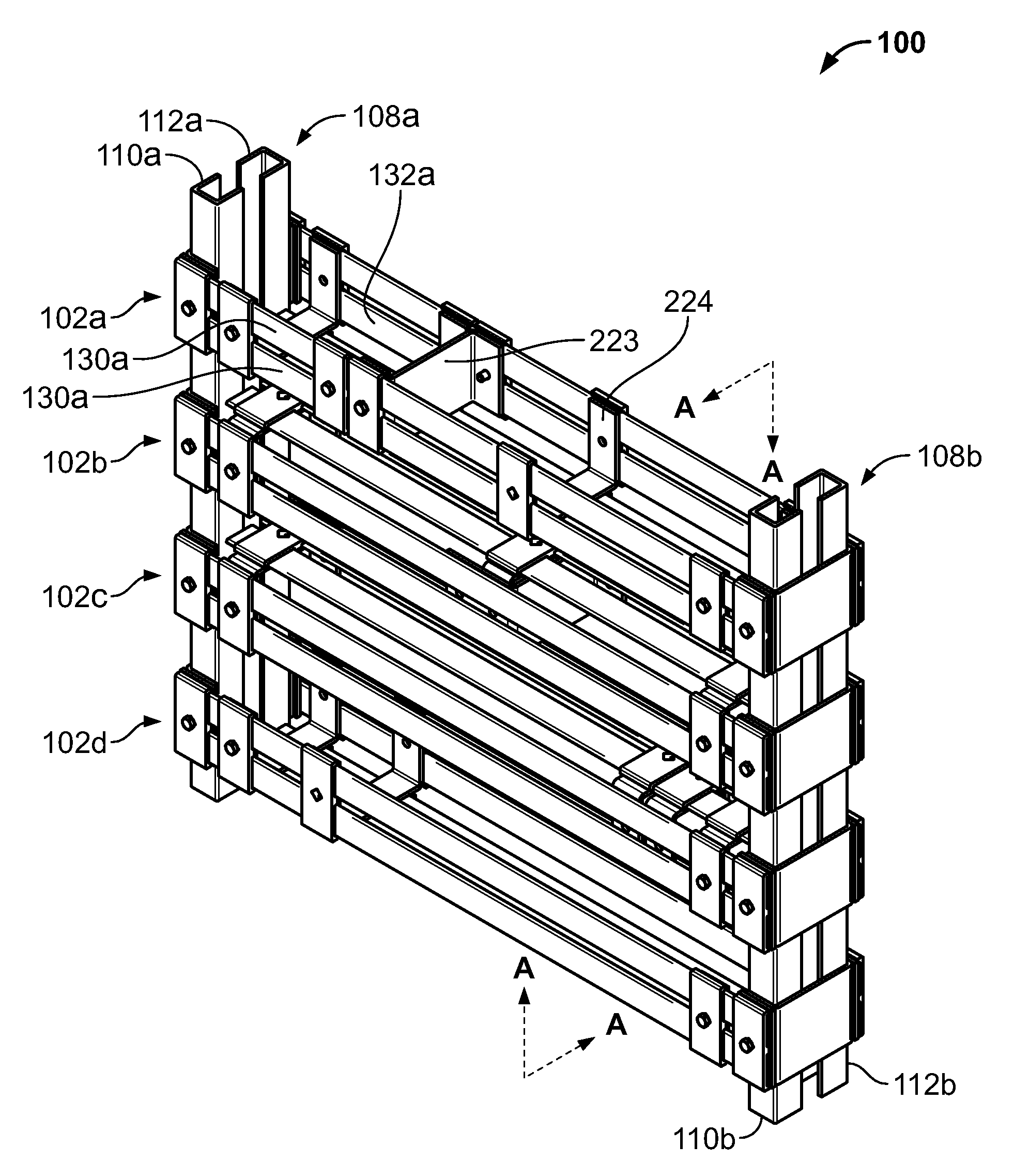 Switchboard bus assembly in which material requirements are reduced without reducing performance