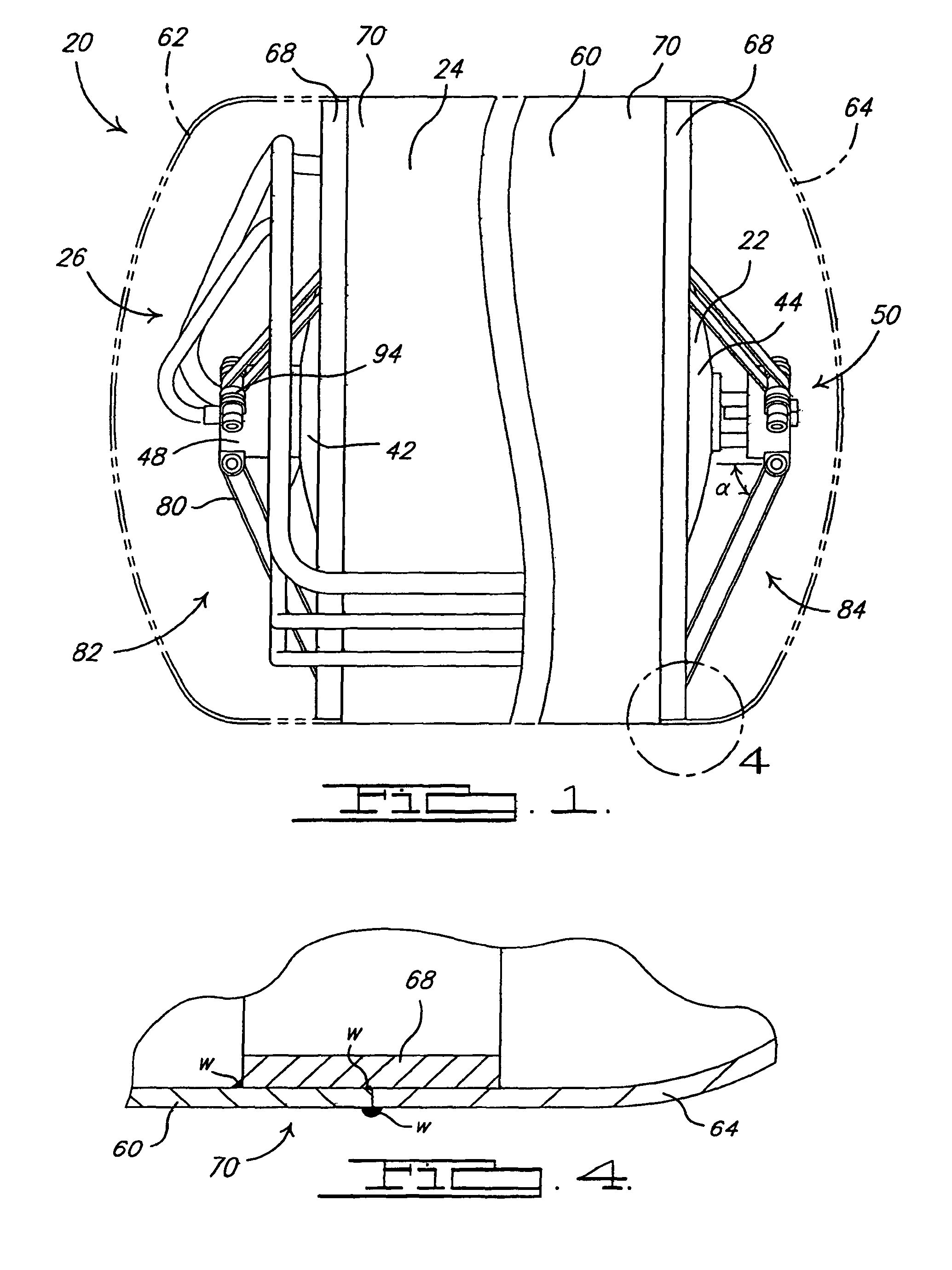 Suspended liquid hydrogen storage tank