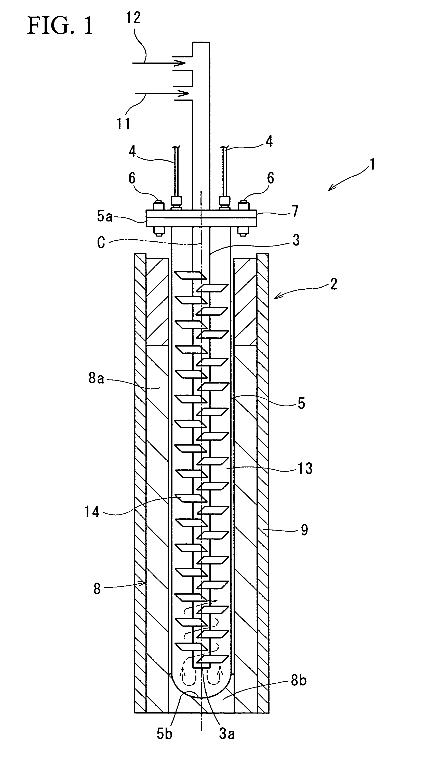 Apparatus for producing trichlorosilane and method for producing trichlorosilane