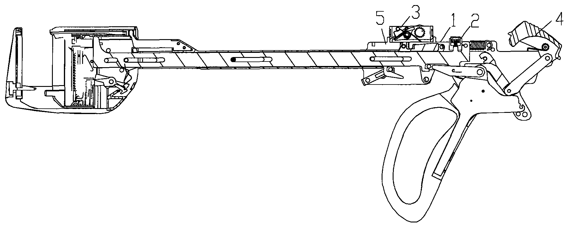 Band-knife stitching instrument with indicating device