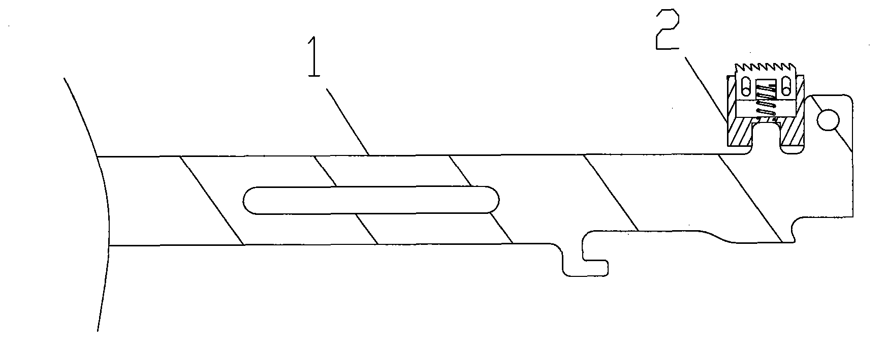 Band-knife stitching instrument with indicating device