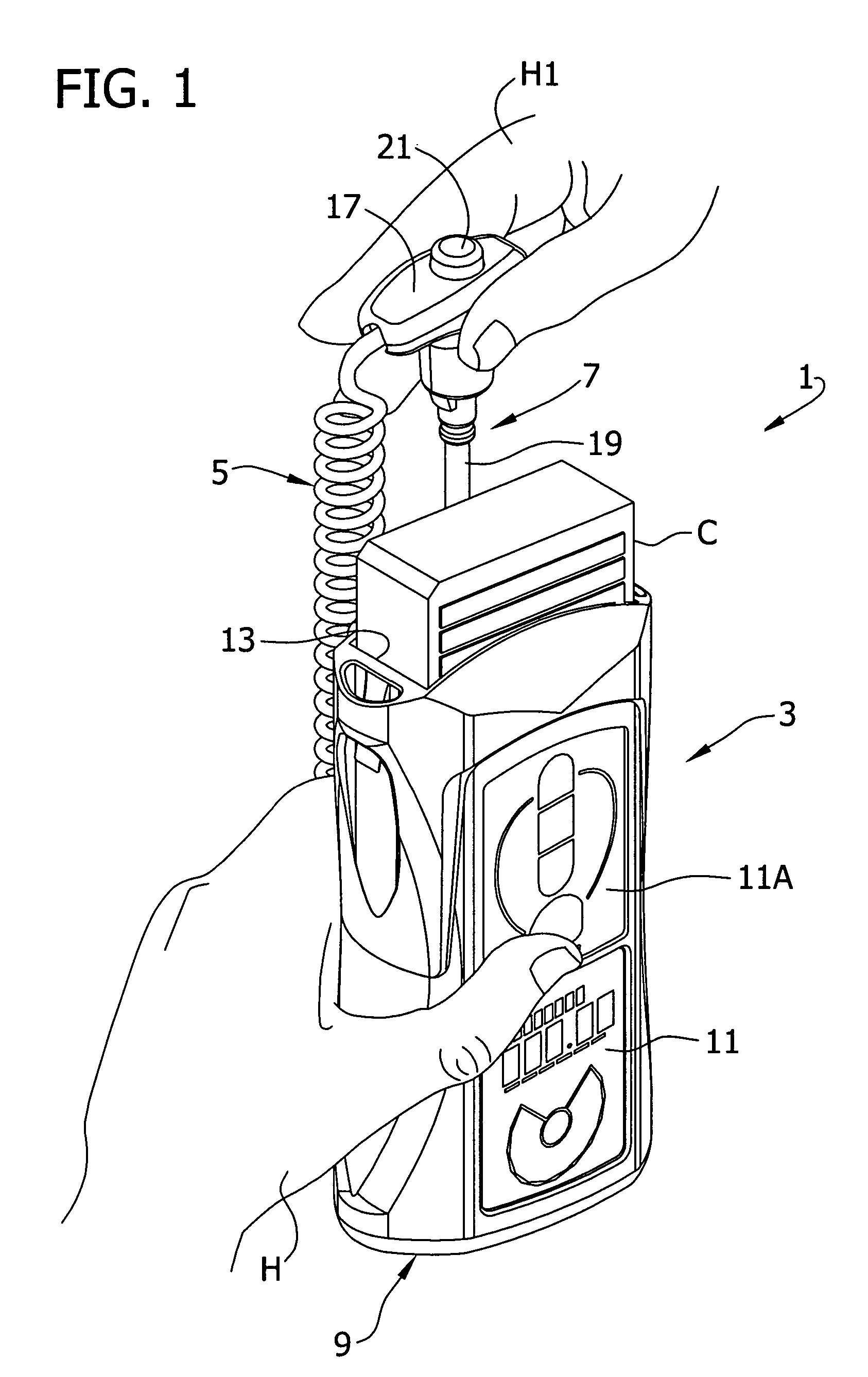 Electronic thermometer with flex circuit location