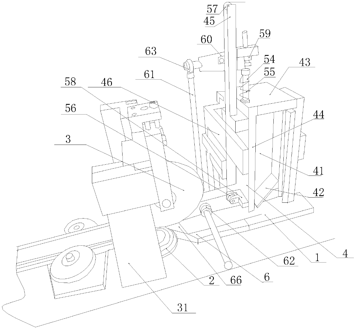 An automatic embedding device for making escalator brushes