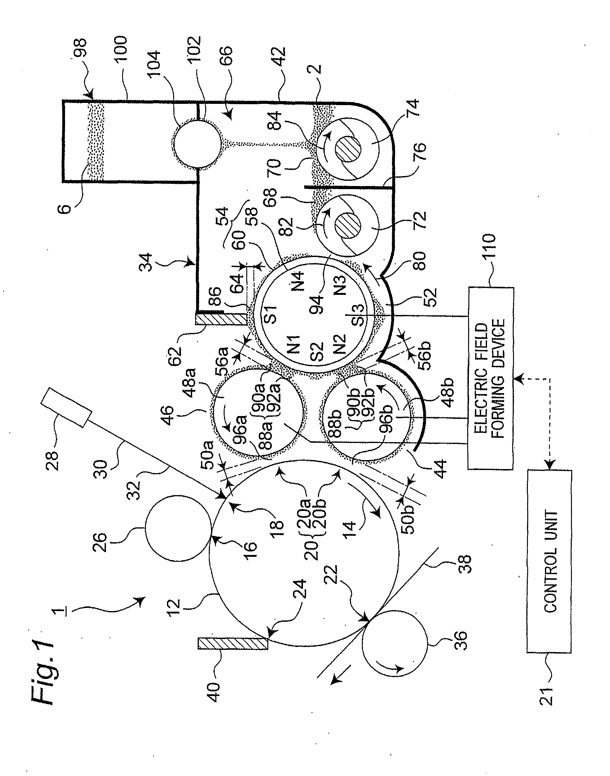 Developing device, and controlling method thereof