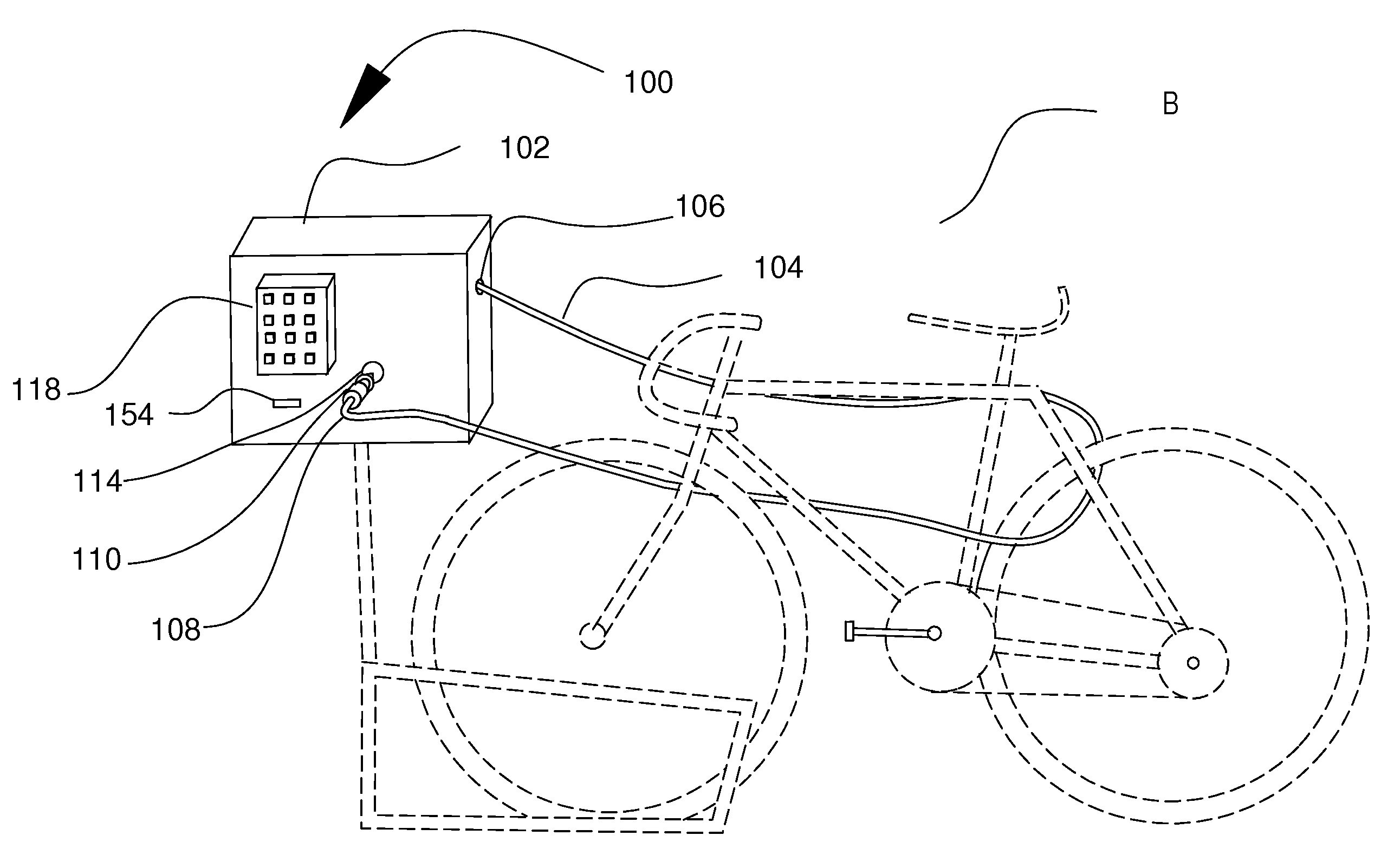 Public facility bicycle lock