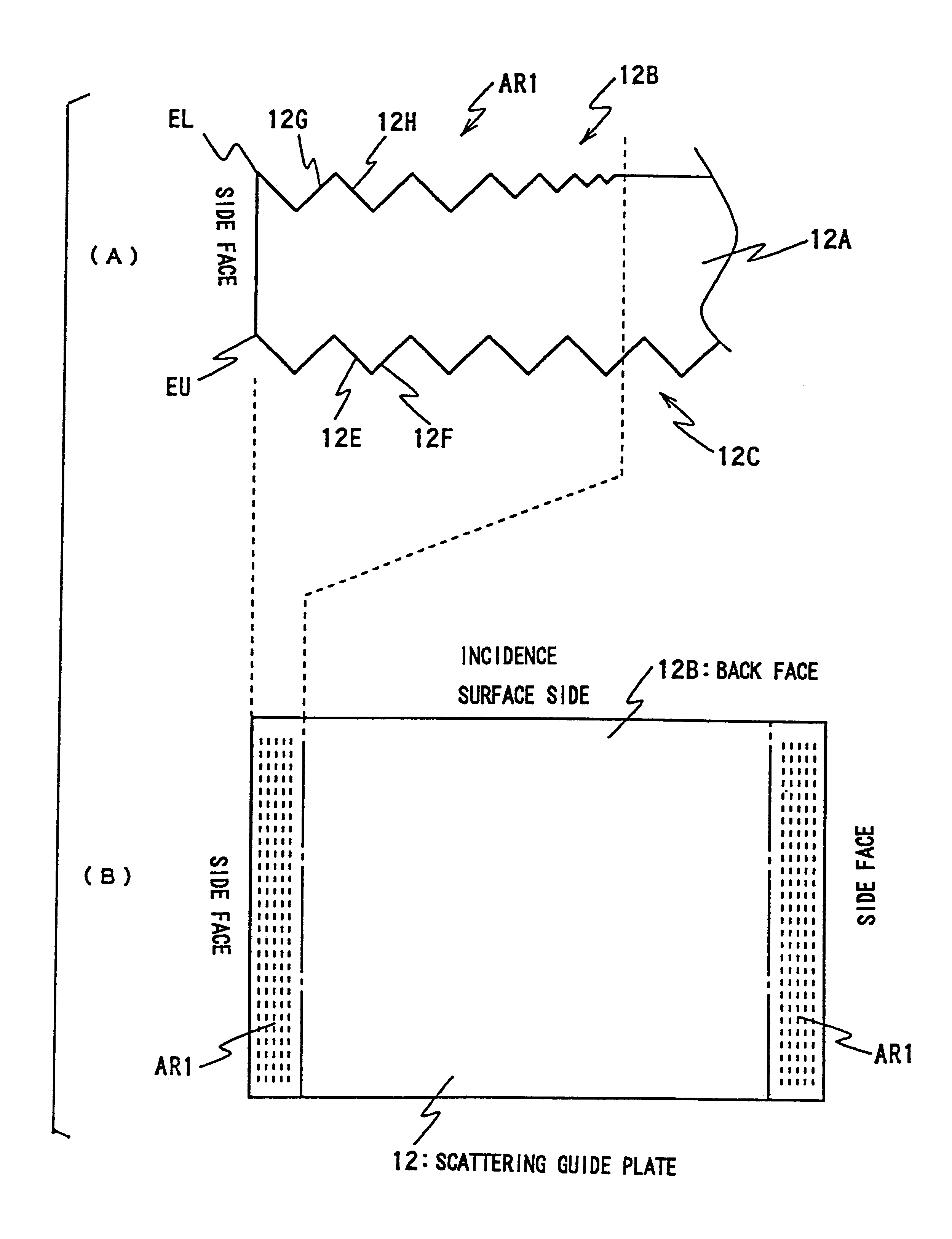 Surface light source device of side light type