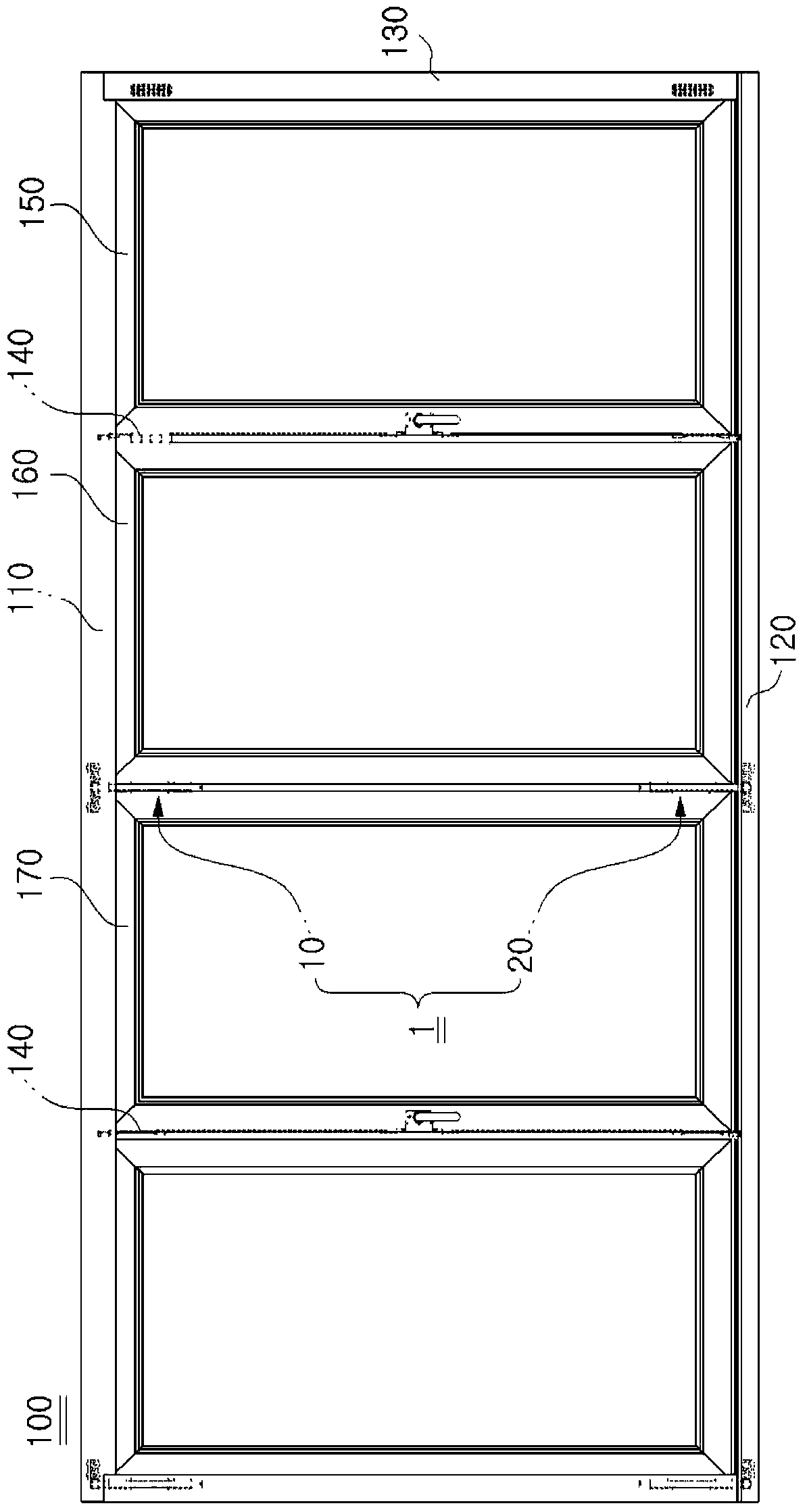 Hinge device for folding doors